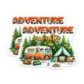 (2 Pack) Adventure Awaits Magnets - Camper Van Magnets - Camping Scene Magnets - 5" On Longest Side - for Cars, Refrigerators, Toolboxes, Lockers - Made in USA BMCS3272