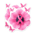 (2 Pack) Breast Cancer Awareness Magnets - Pink Ribbon Flower - Butterfly Survivor Support Decor - 5 Inches On Longest Side - Thick Durable Magnet - Made in USA - MAG36961