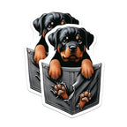 (2 Pack) Puppy Magnets - Rottweiler Magnets - Dog Fridge Magnets - Cute Dog Magnets - Animal Lover Magnets - 5" On Longest Side - for Cars, Fridges, Toolboxes - Made in USA - MAG4379
