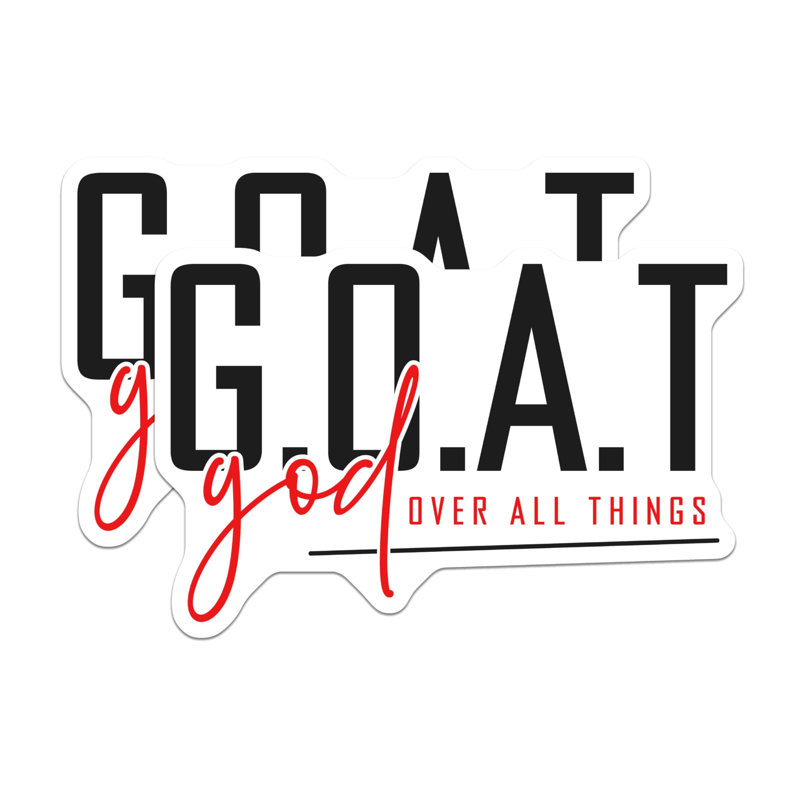 (2 Pack) Christian G.O.A.T. Magnets - God Over All Things - Faith Based Inspiration Decor - 5 Inches On Longest Side - Thick Durable Magnet - Made in USA - MAG26729