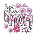 (2 Pack) Best Mom Ever Magnets - Floral Mother Appreciation - Butterfly Flower Design - Refrigerator Decor - Mom Love - 5 Inches On Longest Side - Thick Durable Magnet - Made in USA - MAG21727