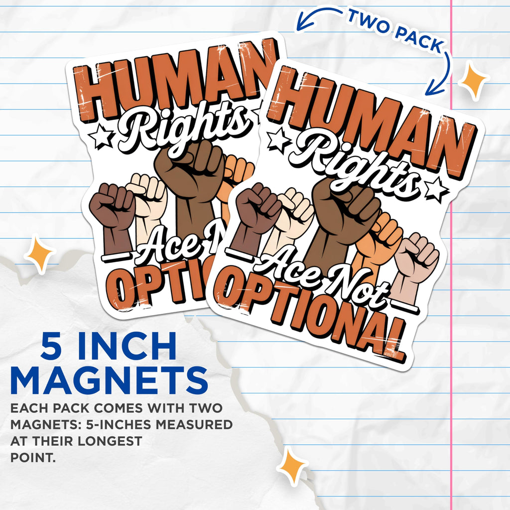 (2 Pack) Human Rights Magnets - Justice Magnet - Equality Rights Magnet - 5" On Longest Side - Premium Magnet - for Cars, Refrigerators, Toolboxes, Lockers - Made in USA - MAG16309