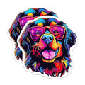 (2 Pack) Dog Lover Magnets - Funny Dog Art - Colorful Dog Design Magnet for Fridge - 5" On Longest Side - for Cars, Fridges, Toolboxes - Made in USA - MAG7236
