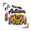 (2 Pack) Autism Mom Magnets - Autism Awareness - Puzzle Piece Butterfly - Sunflower Design - Special Needs Support - 5 Inches On Longest Side - Thick Durable Magnet - Made in USA - MAG20675