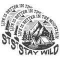 (3 Pack) Mountain Camping Decals - Adventure Outdoors Stickers - Stay Wild Decal - 3 Inches On Longest Side - Easy Peel & Apply - Made in USA - 3MCS4763
