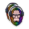 (2 Pack) Rainbow Bigfoot Stickers - Gaming Headphone Sasquatch - Nerd Glasses Decals - 5" On Longest Side - Sticks to Smooth Flat Surfaces - Made in USA - BMCS21659