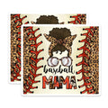 (2 Pack) Baseball Mom Messy Bun Magnets - Leopard Print Mama - Game Day Accessories - 5 Inches On Longest Side - Thick Durable Magnet - Made in USA - MAG29897