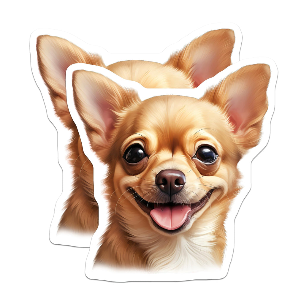 (2 Pack) Chihuahua Dog Magnets - Cute Pet Owner Refrigerator Decor - Smiling Animal Lover Accessory - 5 Inches On Longest Side - Thick Durable Magnet - Made in USA - MAG25672