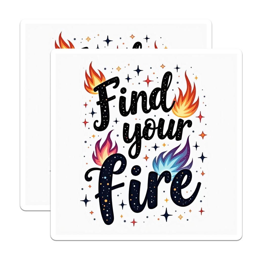 (2 Pack) Find Your Fire Magnets - Motivational Quote - Inspirational Saying - Cosmic Design - Empowerment Item for Friend - Refrigerator - 5" - Durable Magnet - Made in USA - MAG37877