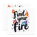 (2 Pack) Find Your Fire Magnets - Motivational Quote - Inspirational Saying - Cosmic Design - Empowerment Item for Friend - Refrigerator - 5" - Durable Magnet - Made in USA - MAG37877