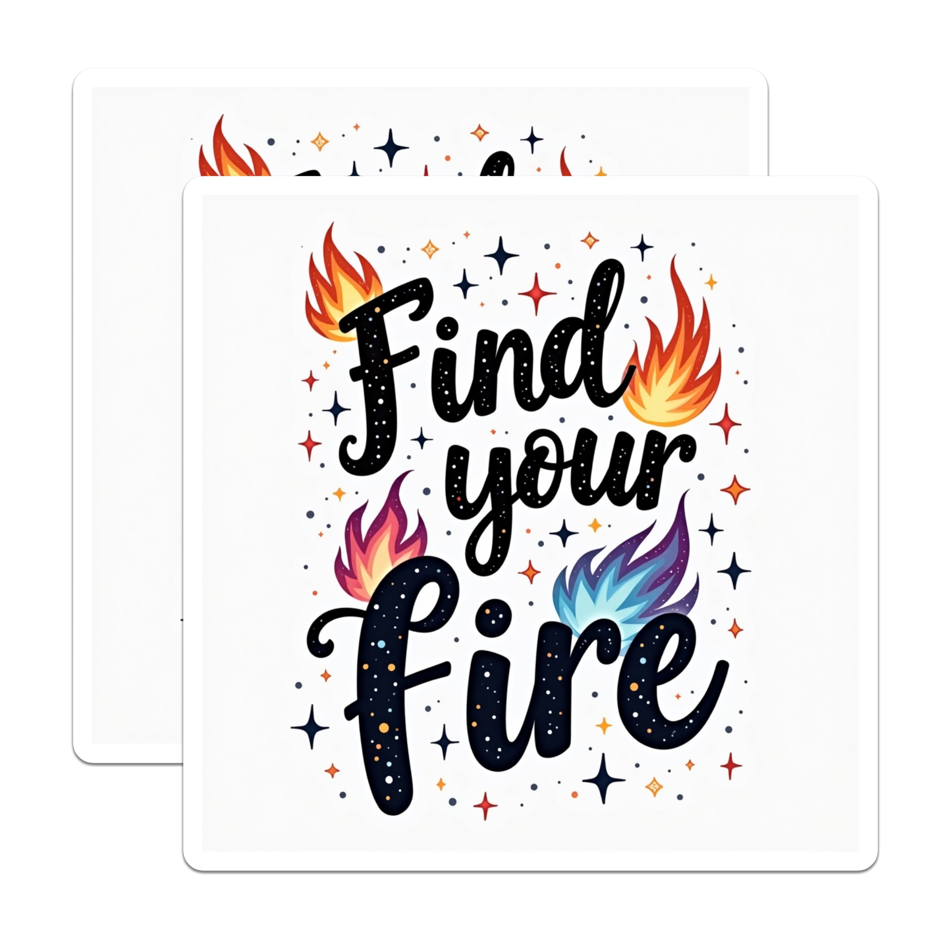 (2 Pack) Find Your Fire Magnets - Motivational Quote - Inspirational Saying - Cosmic Design - Empowerment Item for Friend - Refrigerator - 5" - Durable Magnet - Made in USA - MAG37877