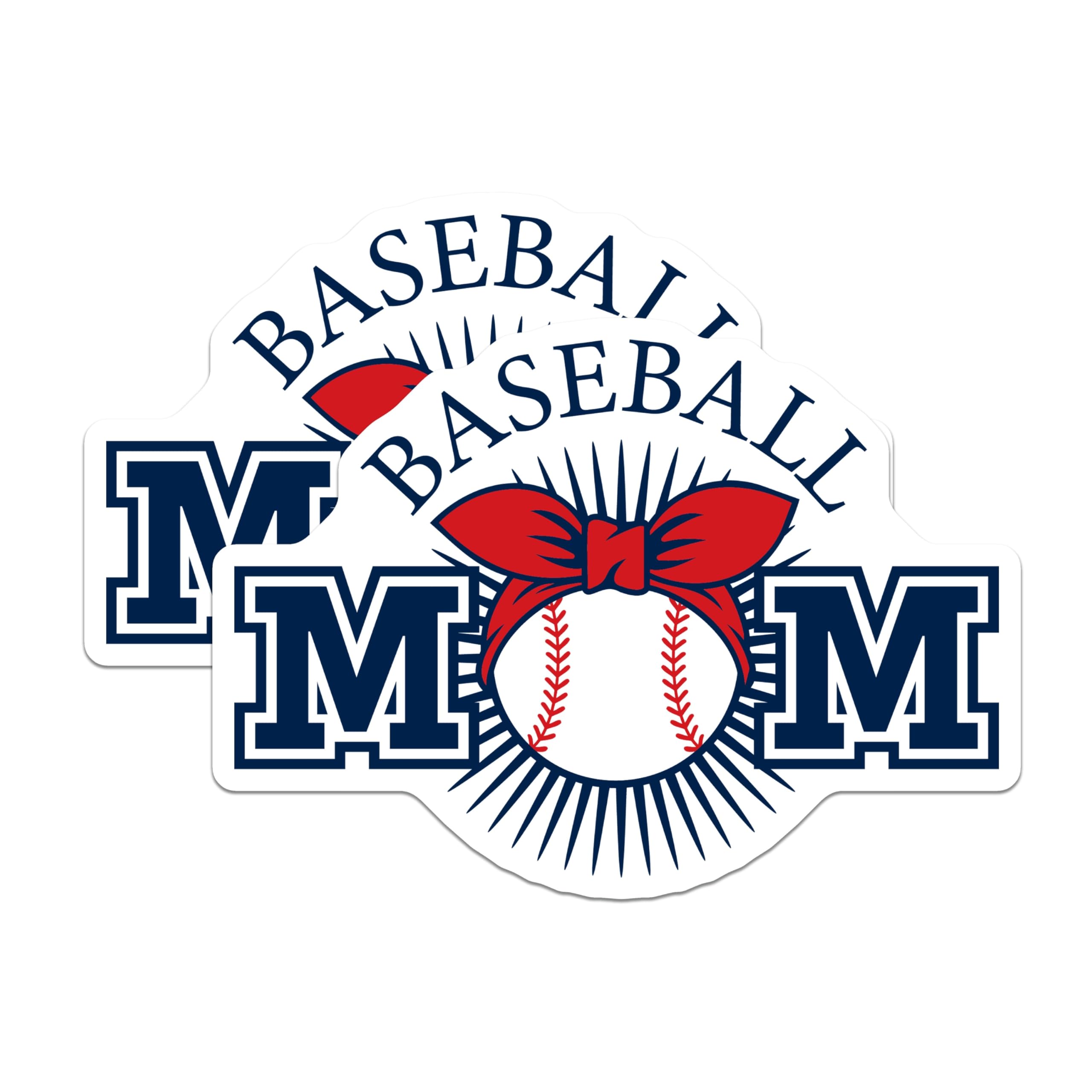 (2 Pack) Baseball Mom Magnets - Sports Mom Decor - Team Mom Fan Magnet - 5" On Longest Side - Premium Magnet - for Cars, Refrigerators, Toolboxes, Lockers - Made in USA - MAG17407