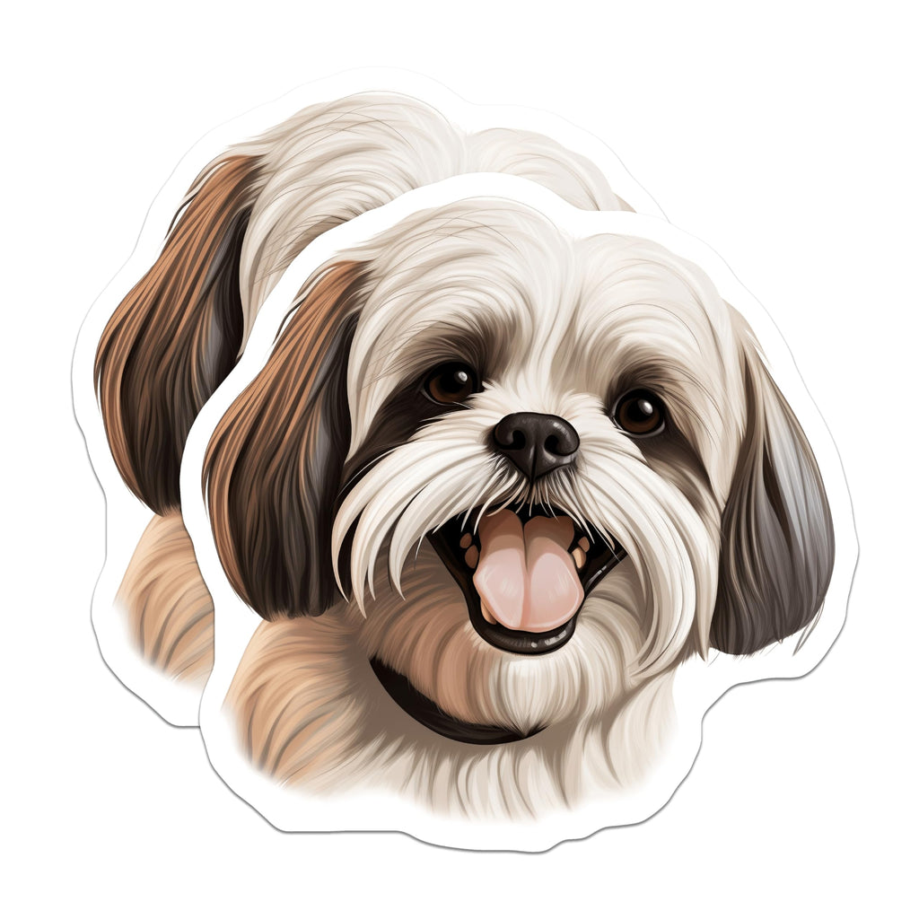 (2 Pack) Shih Tzu Dog Magnets - Cute Shih Tzu Art - Pet Lover Refrigerator Decor - 5 Inches On Longest Side - Thick Durable Magnet - Made in USA - MAG30756
