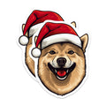(2 Pack) Santa Dog Christmas Magnets - Happy Shiba Inu Holiday Decor - Festive Pet Lover Kitchen Refrigerator Magnet - 5 Inches On Longest Side - Thick Durable Magnet - Made in USA - MAG25699