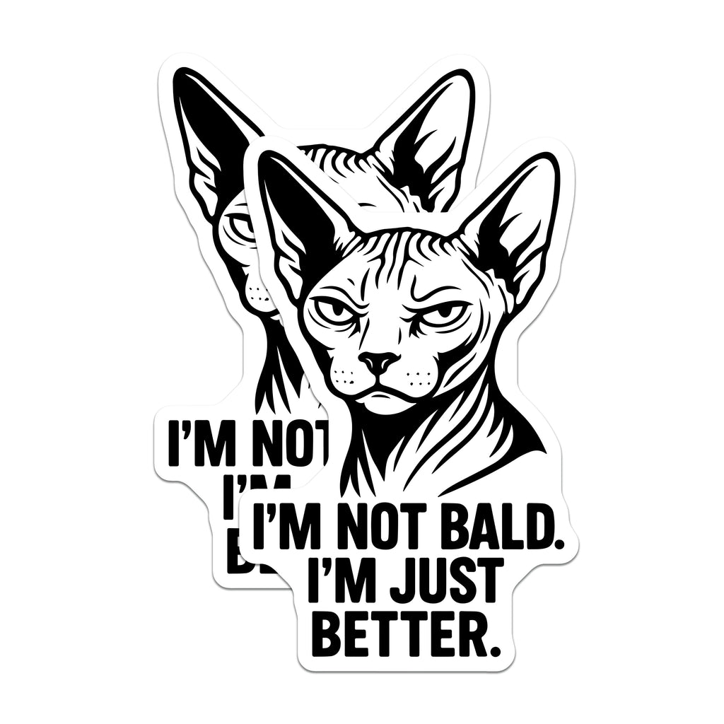 (2 Pack) Sphynx Cat Magnets - Grumpy Cat Humor - Sarcastic Pet Lover Fridge - Funny Bald Cat Lover Kitchen Home Decor - 5 Inches On Longest Side - Thick Durable Magnet - Made in USA - MAG36304