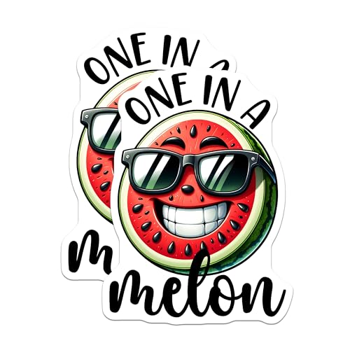 (2 Pack) One in a Melon Magnets Magnets - Funny Fruit Magnet - Cool Watermelon Magnet - 5" On Longest Side - Made in USA - Sticks to Refrigerators & Metal Surfaces - MAG8785