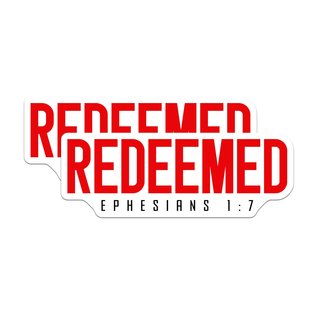 (2 Pack) Redeemed Magnets - Christian Faith Verse Ephesians 1:7 - Religious Scripture Statement - Spiritual Reminder - 5 Inches On Longest Side - Thick Durable Magnet - Made in USA - MAG25541