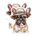 (2 Pack) French Bulldog Magnets - Summer Ice Cream Dog - Cute Pet Lover Kitchen Decor - 5 Inches On Longest Side - Thick Durable Magnet - Made in USA - MAG39395