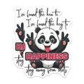 (2 Pack) Funny Panda Stickers - Happiness Key Stickers - Positive Message Stickers for Laptops and Water Bottles - 5" On Longest Side - Sticks to Smooth Flat Surfaces - Made in USA - BMCS4373