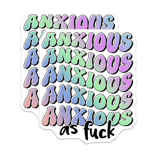 (2 Pack) Anxious AF Magnets - Stress Relief - 5" On Longest Side - for Cars, Fridges, Toolboxes - Made in USA - MAG7678