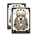 (2 Pack) The Lovers Tarot Card Magnets - Skeleton Rose - Gothic Home Decor - 5" On Longest Side - Premium Magnet - for Cars, Refrigerators, Toolboxes, Lockers - Made in USA - MAG15645