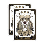 (2 Pack) The Lovers Tarot Card Magnets - Skeleton Rose - Gothic Home Decor - 5" On Longest Side - Premium Magnet - for Cars, Refrigerators, Toolboxes, Lockers - Made in USA - MAG15645