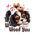 (2 Packs) I Woof You Cute Dog Stickers - Dog Mom Dog Dad Decals - 5 Inches On Longest Side - Premium Vinyl Decal - Sticks to Any Smooth Flat Surface - Made in USA - BMCS2339