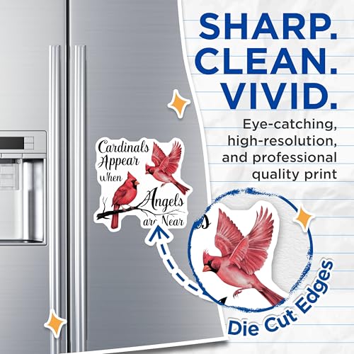 (2 Pack) Cardinals Appear When Angels are Near Magnets Magnets - Sympathy Gifts - Bereavement Quotes - 5" On Longest Side - Made in USA - Sticks to Refrigerators & Metal Surfaces - MAG8628