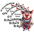 (3 Pack) Overthinking Pig Decals - Funny Pig Sticker - Pig Laptop Decal - 3 Inches On Longest Side - Easy Peel & Apply - Made in USA - 3MCS1716