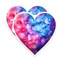 (2 Pack) Geometric Heart Stickers - Colorful Pattern - Artistic Design Stickers for Laptops - 5" On Longest Side - Sticks to Smooth Flat Surfaces - Made in USA - BMCS6638