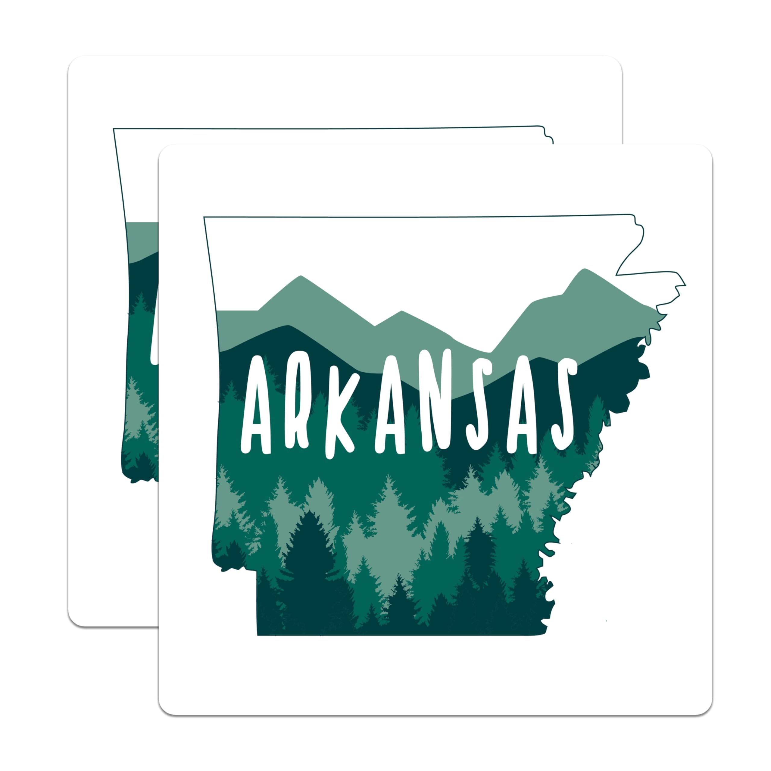 (2 Pack) Arkansas State Magnets - Arkansas Souvenir - Mountain and Forest Design - 5" On Longest Side - Premium Magnet - for Cars, Refrigerators, Toolboxes, Lockers - Made in USA - MAG17740