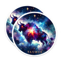 (2 Pack) Taurus Magnets - Zodiac Art Celestial Decor - Horoscope Sign Nebula Galaxy - Bull Star Sign Display - 5 Inches On Longest Side - Thick Durable Magnet - Made in USA - MAG37223
