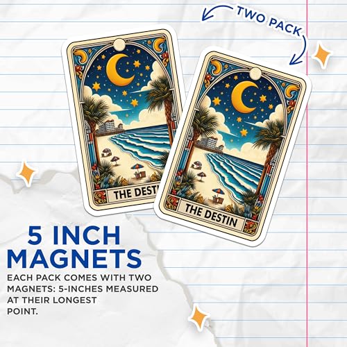 (2 Pack) Evening Ocean View Magnet - 5" On Longest Side - Sticks to Smooth Flat Surfaces - Made in USA - MAG10306