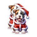 (2 Pack) Christmas Puppy Magnets - Cute Santa Dog Refrigerator - Festive Animal Holiday Decor - 5 Inches On Longest Side - Thick Durable Magnet - Made in USA - MAG26554