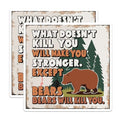 (2 Pack) What Doesn't Kill You Bear Stickers - Funny Bear Quote - Inspirational Wilderness Stickers - 5" On Longest Side - Sticks to Smooth Flat Surfaces - Made in USA - BMCS5747