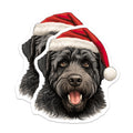 (2 Pack) Black Dog Santa Hat Magnets - Christmas Pet Lover - Holiday Decor - Xmas Dog Lover Idea - 5 Inches On Longest Side - Thick Durable Magnet - Made in USA - MAG29979