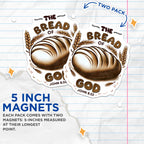 (2 Pack) The Bread of God Magnets - John 6:33 Scripture - Christian Faith Kitchen Decor - 5 Inches On Longest Side - Thick Durable Magnet - Made in USA - MAG24623