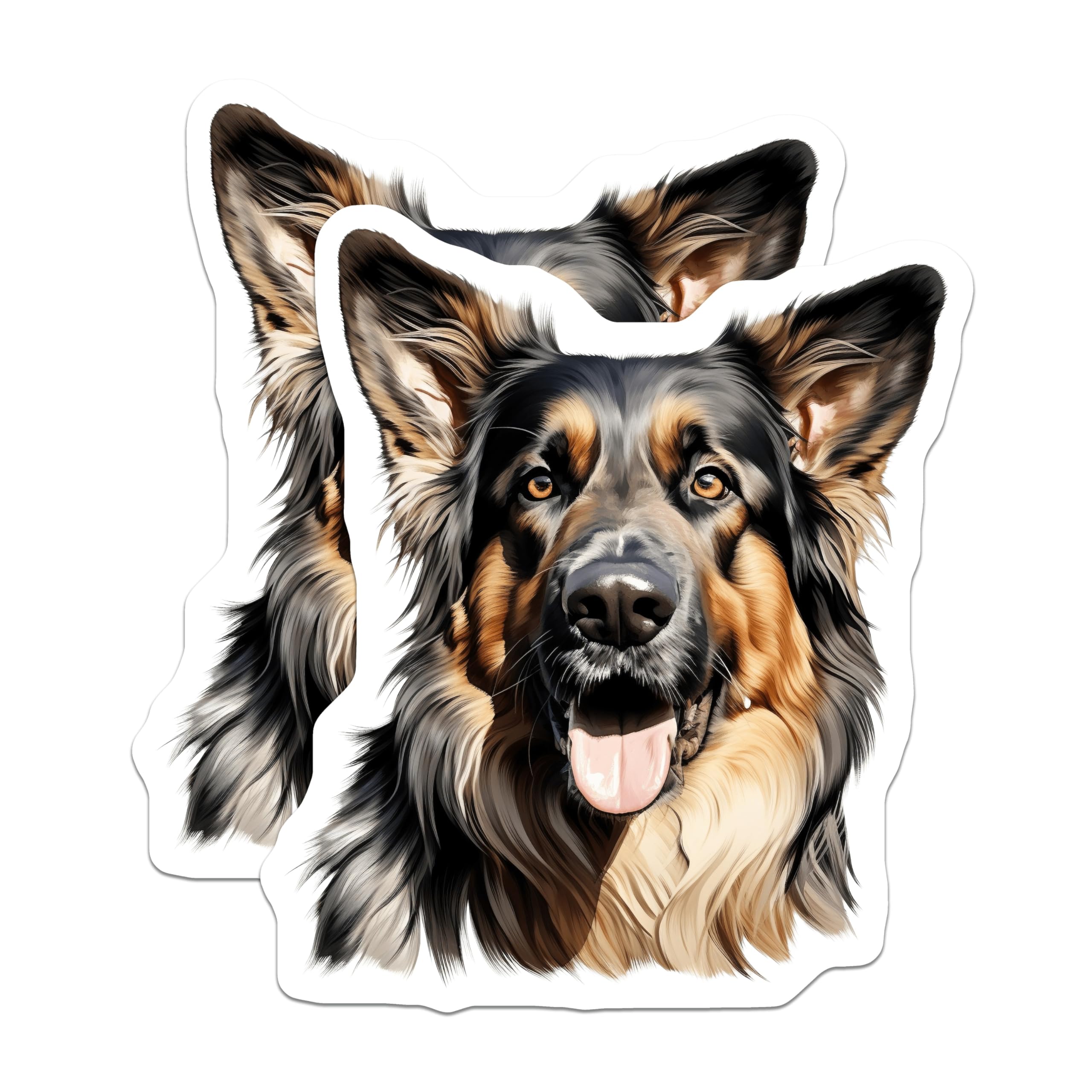 (2 Pack) German Shepherd Magnets - Dog Mom Gift Idea - Animal Lover Decor - 5 Inches On Longest Side - Thick Durable Magnet - Made in USA - MAG29473