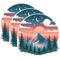 (3 Pack) Mountain Sunset Decals - Nature Landscape - Laptop Decal - 3 Inches On Longest Side - Easy Peel & Apply - Made in USA - 3MCS1166