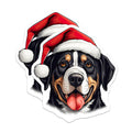 (2 Pack) Christmas Dog Magnets - Bernese Mountain Dog Decor - Santa Hat Pet Magnets - Holiday Fridge Accent - 5 Inches On Longest Side - Thick Durable Magnet - Made in USA - MAG25636