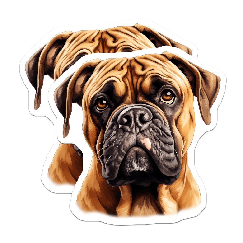 (2 Pack) Boxer Dog Head Magnets - Dog Lover Fridge Decor - Fawn Boxer Pet Owner Accessory - 5 Inches On Longest Side - Thick Durable Magnet - Made in USA - MAG27709