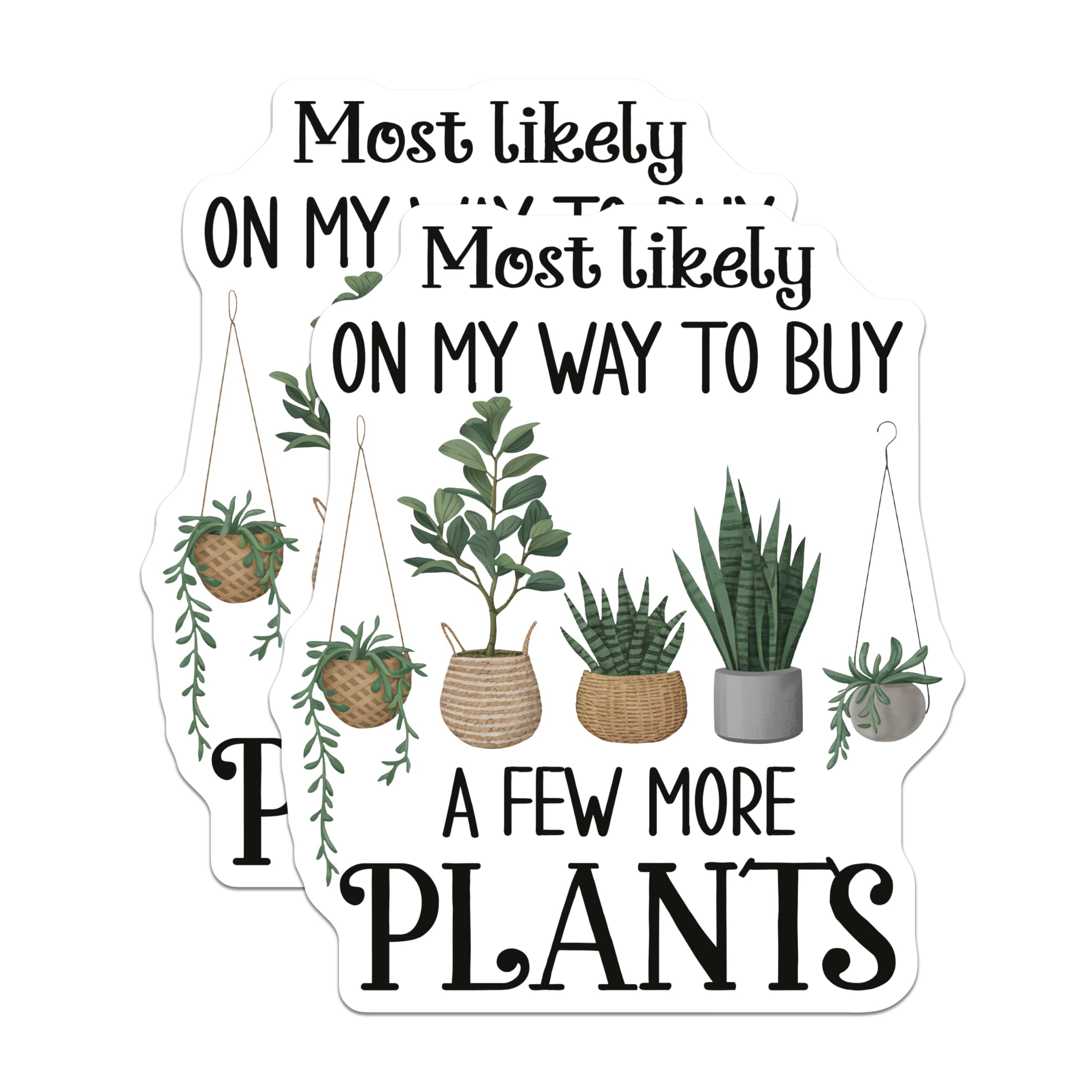 (2 Pack) Plant Lover Magnets - Funny Plant Quote - Houseplant Decor - 5" On Longest Side - Premium Magnet - for Cars, Refrigerators, Toolboxes, Lockers - Made in USA - MAG17254