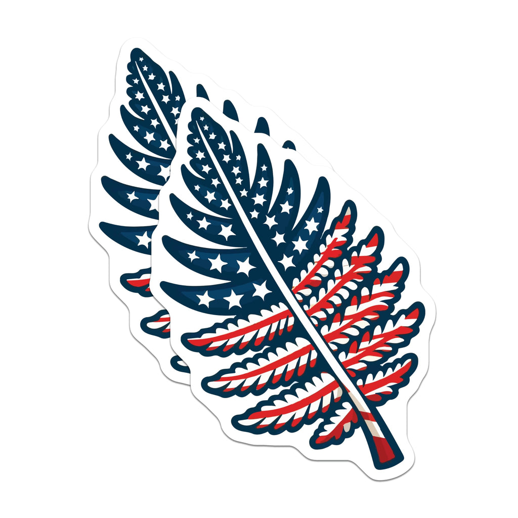 (2 Pack) American Flag Fern Magnets - Patriotic Leaf Decor - USA Theme Refrigerator Decor - 5 Inches On Longest Side - Thick Durable Magnet - Made in USA - MAG19777