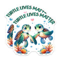 (2 Pack) Turtle Lives Matter Magnets - Marine Life Awareness - Sea Turtle Lovers - 5" On Longest Side - for Cars, Fridges, Toolboxes - Made in USA - MAG7961