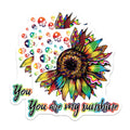(2 Pack) You are My Sunshine Stickers - Sunflower Skull Stickers - Inspirational Quote Stickers - 5" On Longest Side - Sticks to Smooth Flat Surfaces - Made in USA - BMCS4725