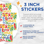 (3 Pack) Autism Awareness Decals - Love Needs No Words - Puzzle Heart Laptop Decal - 3 Inches On Longest Side - Easy Peel & Apply - Made in USA - 3MCS8643