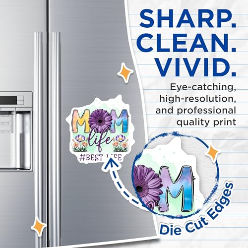 (2 Pack) Mom Life Magnets - #Best Life - 5" On Longest Side - for Cars, Fridges, Toolboxes - Made in USA - MAG7712
