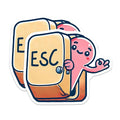 (2 Pack) Escape Key Stickers - Cute Computer - Geeky Laptop Decoration - 5" On Longest Side - Sticks to Smooth Flat Surfaces - Made in USA - BMCS7432