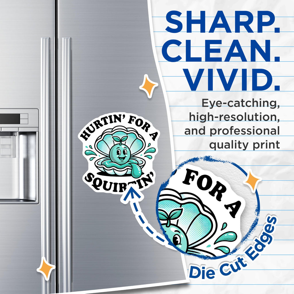 (2 Pack) Hurtin for A Squirtin Magnets - Funny Slogan - Raunchy Humor Fridge Magnets - 5" On Longest Side - Premium Magnet - for Cars, Refrigerators, Toolboxes, Lockers - Made in USA - MAG15118