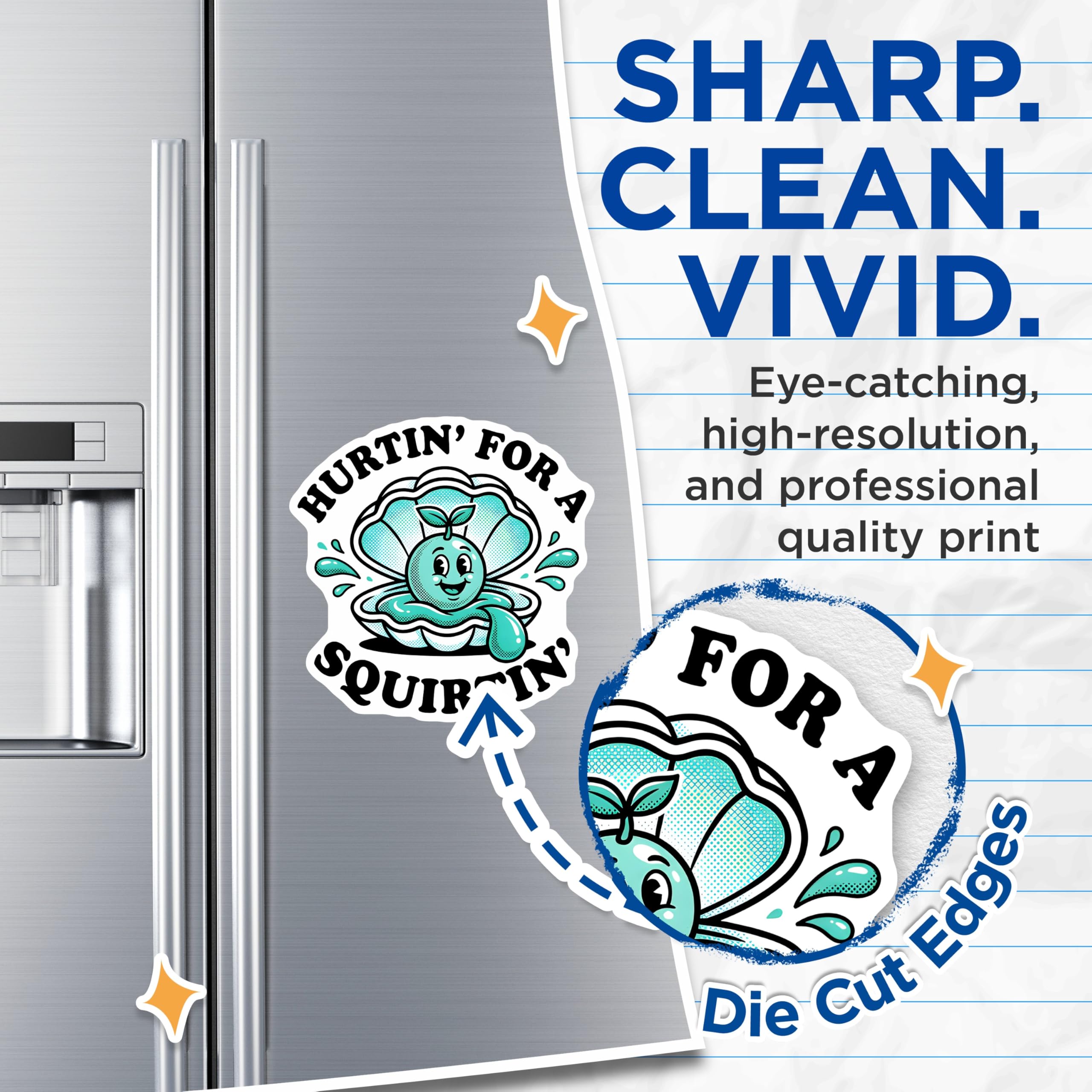 (2 Pack) Hurtin for A Squirtin Magnets - Funny Slogan - Raunchy Humor Fridge Magnets - 5" On Longest Side - Premium Magnet - for Cars, Refrigerators, Toolboxes, Lockers - Made in USA - MAG15118